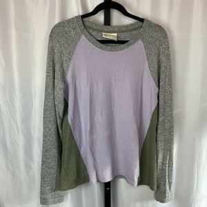 Anthropologie Saturday Sunday Gray and Purple Pullover Sweater, size Medium